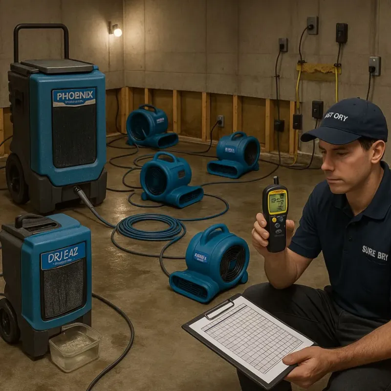 Structural Drying and Dehumidification process in West View, PA